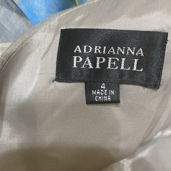 Adrianna Papell fit and flare sleeveless lined silky sizs 4 dress watercolor - Picture 5 of 9